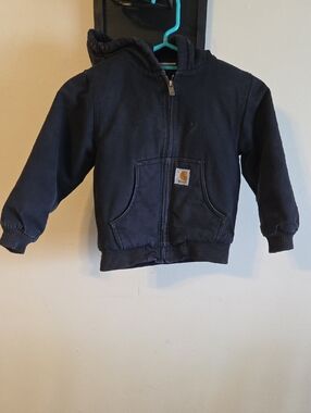 Carhartt Black Kids Hooded Zip-Up Work Jacket